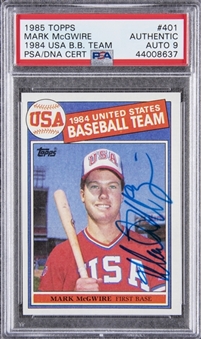 1985 Topps #401 Mark McGwire Signed Rookie Card - PSA/DNA 9 Signature!